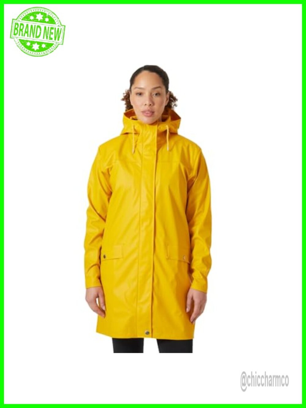 Helly Hansen Moss Hooded Waterproof Windproof Rain Coat Long Sleeve